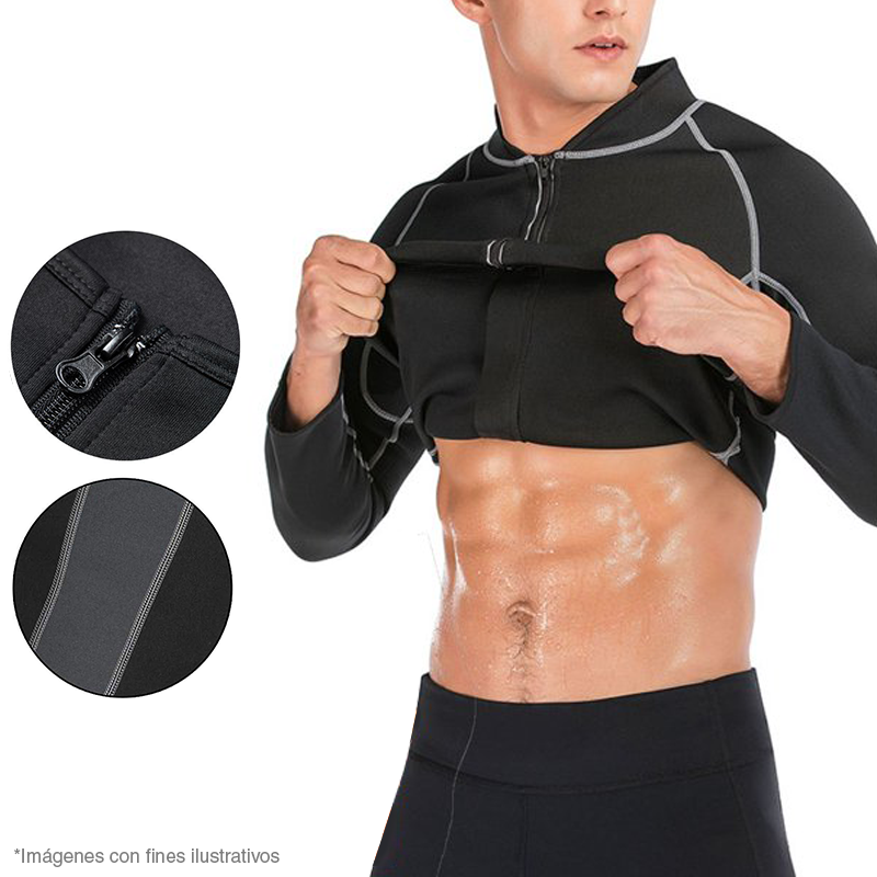 Sudación Chaqueta Top Manga Larga Adelgazante Vientre Plano Flaco
